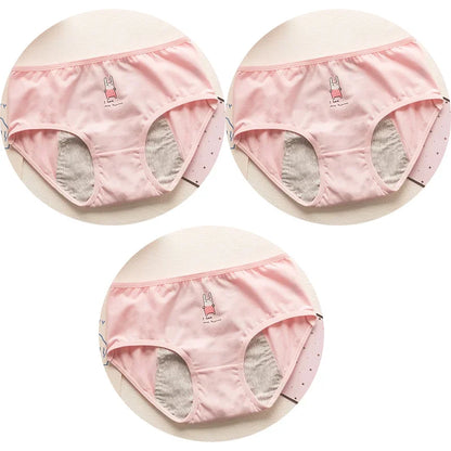 3pcs Cute Cartoon Girls Menstrual  Panties For Teenager Leakproof Physiological Period Underwear Children Panties for periods