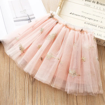 2-7Y Fashion Stars Girl Skirt Tutu Baby Girls Princess Mesh Party Ball Gown Dance Ballet Skirts Tule Children Clothes Dot Kids