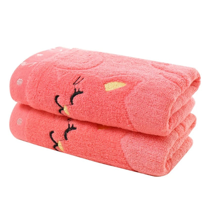 1 pc Bamboo Fiber Towel Bath Towel Kids Soft Super Absorbent and Fast Drying Towel Bathing Feeding Cartoon Cat Cotton Towel