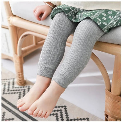 Autumn Spring Baby Girls Ribbed Cotton Elasticity Stretch Tight Leggings Children Pants for Kids Girl 0-6 Years