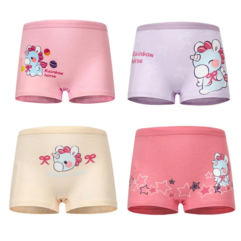 12pcs/lot Cotton Baby Girls Panties Soft Cute Cartoon Underwear for Girls Kids Boxer Panties Breathable Teen Children's Briefs