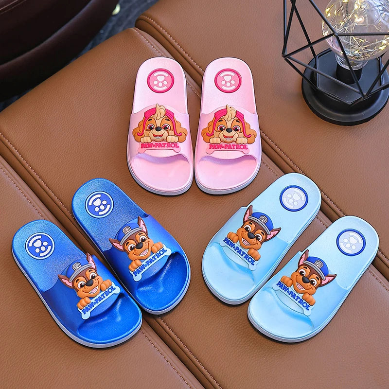 PAW PATROL Children's Slippers Boys Girls Summer Non-slip Beach Shoes Indoor Bathroom Home Kawaii Student Slides