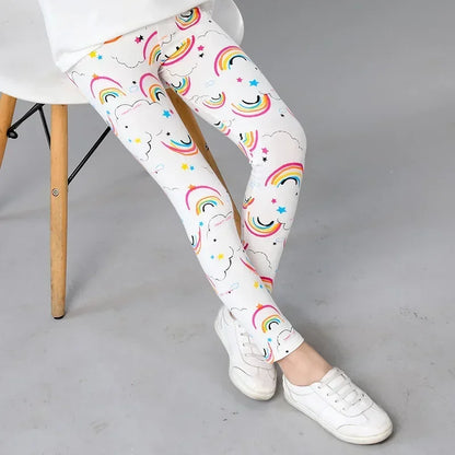 Baby Girls Leggings Kids Pencil Pants Casual Floral Trousers Slim Leggings Teens Nine Point Pant 2025 Spring Children's Clothing