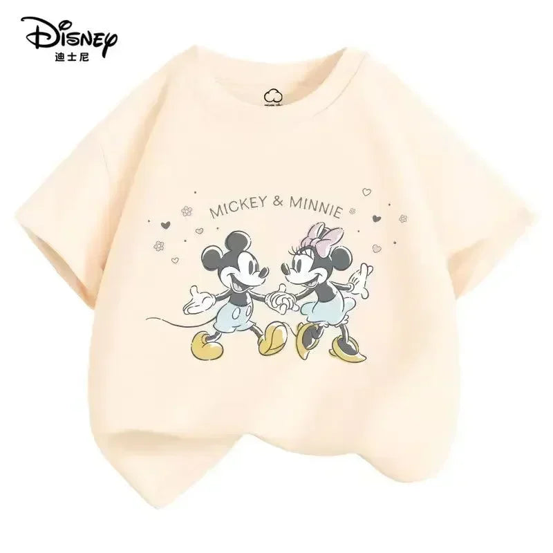 Minnie Mouse Children Cotton T-shirt Boys Girls T Shirt Summer 3-14 Years Toddler Clothing Kids Kawaii Cartoon Tops Tees Summer