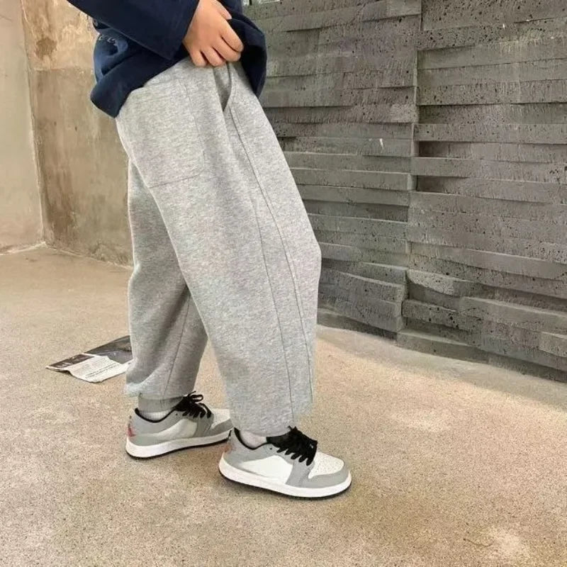 Autumn Kids Boys Thin Letter Sweatpant Ankle Length Harem Pant 3+y Young Child Clothes Spring Girls Elastic Waist Sport Trousers