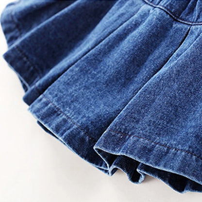 Summer Girls Skirt Denim All-Match Short Skirt 2022 Spring New Fashion Stitching Clothes Kids Outfit Casual Baby Clothing