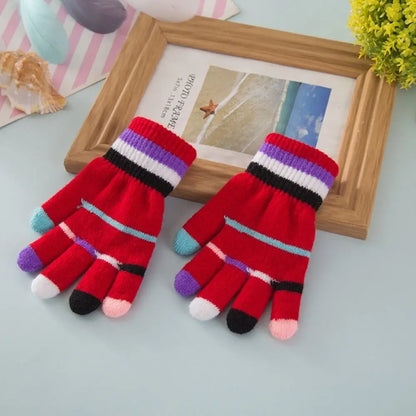 Lovely Knitted Kids Gloves Thick Fingerless Fingerless gloves Winter Warm Boys Girls