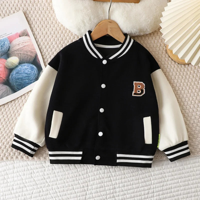 Autumn Children's Clothing Sports Baseball Uniform Outerwear Winter Cardigan Jackets Top Kid Boys Girls Coats