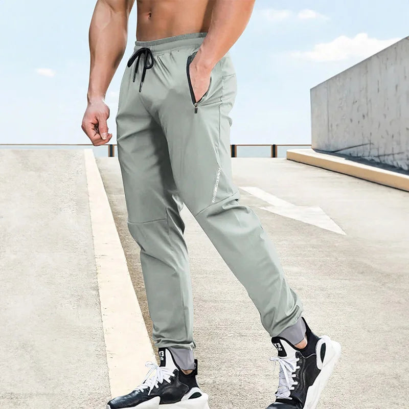 Summer Men's Stretch Sweatpants Elastic Waist Jogger Men's Pants Outdoor Training Fitness Breathable Pants Men's Casual Pants