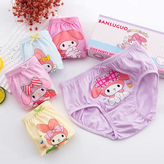 5Pcs/Box Girls Kuromi Underwear Melody Cartoon Panties For Girl Cotton Toddlers Kids Triangle Panty Breathable Girls Briefs