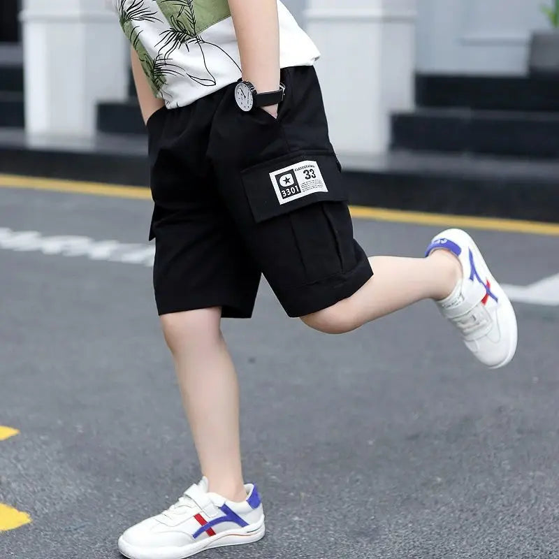 New Baby Boy Shorts Summer Boys Sports Camouflage Loose Shorts Elastic Waist Teen Trousers Children's Clothes 2-14 Years Old