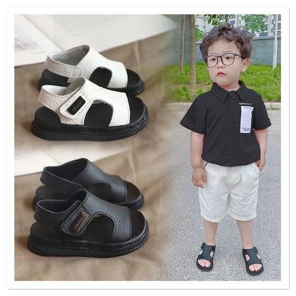 Children's Sandals Male Summer 1-5 Year Old Soft Sole Non slip 2 Children's Sports Leather Beach Sandals 3 Baby Toddler Female