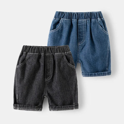 Boy Denim Shorts Kids 1 to 2 3 4 5 6 7 Years Cotton Soft 2024 Summer Blue Black Toddler Girl Shorts Korean Children Jean Shorts