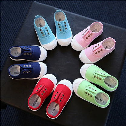 Bekamille Girls Boys Fashion Canvas Sneakers Children Shoes For Kids Flats Heels Casual Loafer Shoe Toddle Little Big Kid