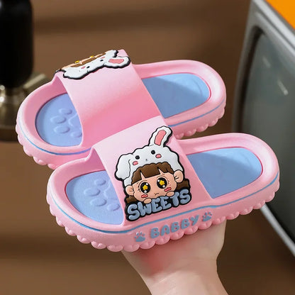 Children Slippers New Summer Cartoon Boy Sandals Girl Indoor Home Non-slip Bathroom Flip-flops Soft Comfortable Kids Beach Shoes