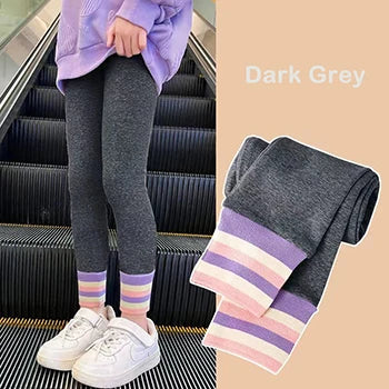 New Fashion Teen Kids Leggings Spring Autumn Casual Cotton Knitted Trousers For Girls Pants 4 6 8 10 12 Years Children Clothing