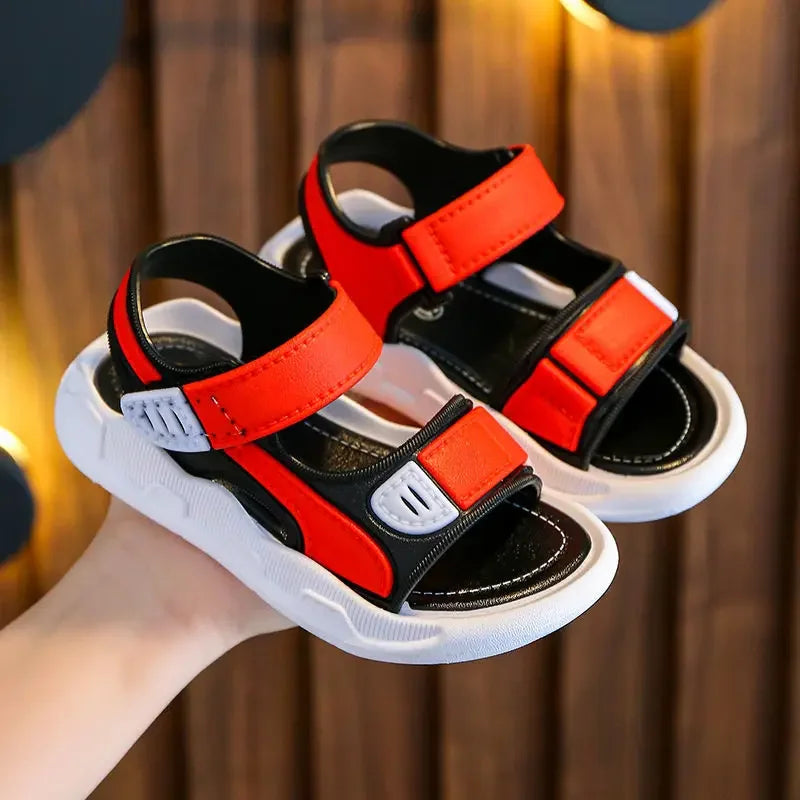 Summer Baby Sandals Solid Color Baby Boy Sandals Soft Sole Anti-slip Boys Girls Sandals Toddler Baby Shoes Beach