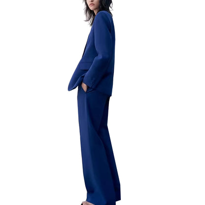 Women's Suit Jacket, Dress Collar with One Button and a Slit Design, Slim Fit and Slimming, Flared Pants, New