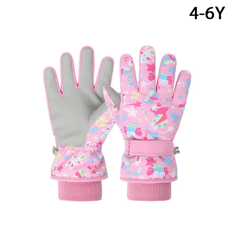 High Quality Children Kids Ski Gloves Winter Snowboard Snow Warm Glove Boys Girl Waterproof Thicken Mittens Keep Finger Warm