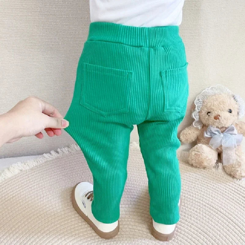 1 2 3 4 5 6 Years Baby Girls Boys Leggings Cotton Big PP Pants Spring Autumn Kids Pants High Waist Trousers Children's Pant