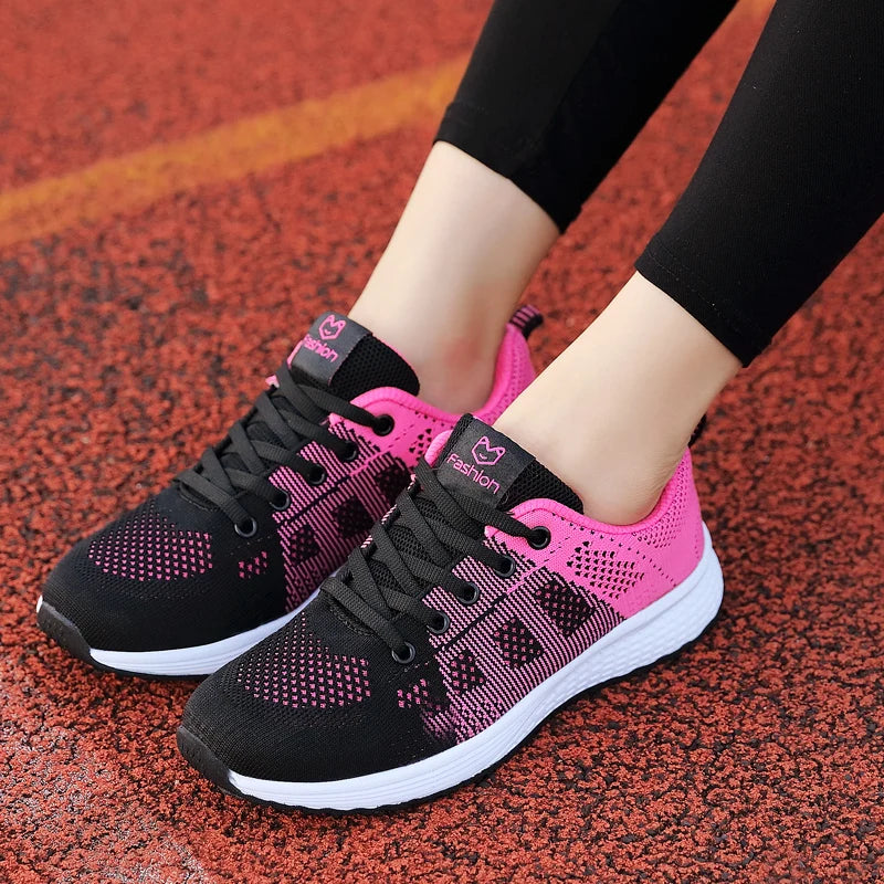 Breathable Women Running Shoes Lightweight Anti-slip Female Sports Shoes Outdoor Soft Women's Sneakers Lace Up Fashion Tennis