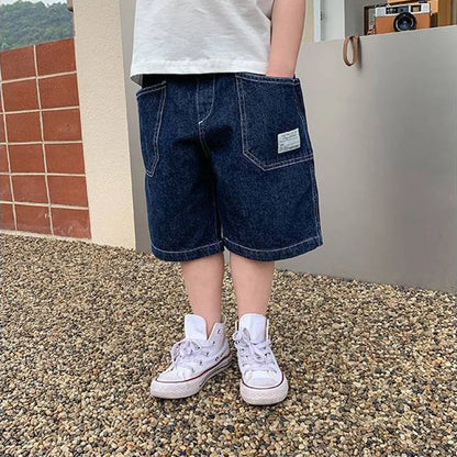 Boys Jean Shorts Summer Kids Solid Color Fashion Pants New Children's  Denim Elastic Pure Cotton Casual Pants 2-8 Years