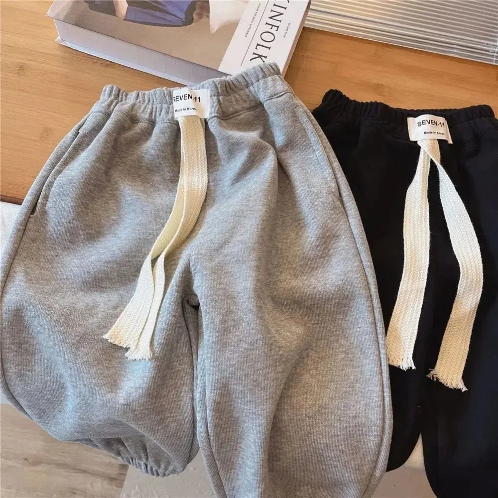 New Kids Boys Autumn Pants 2024 1-8 Years Childrens Korean Loose Casual Boys Sports Pants Versatile Toddler Boys Jogger Pants