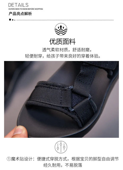 2021 Summer Boys Sandals Casual Children Kids Shoes Rubber School  Breathable Open ToeBoy Beach Sandal