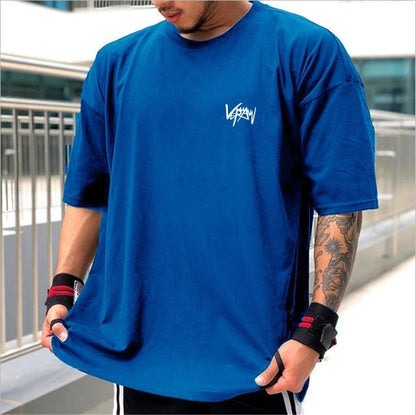 2023 New Summer Large Cotton T-shirt Men's T-shirt Sportswear Casual T-shirt Street Wear Half Sleeve T-shirt