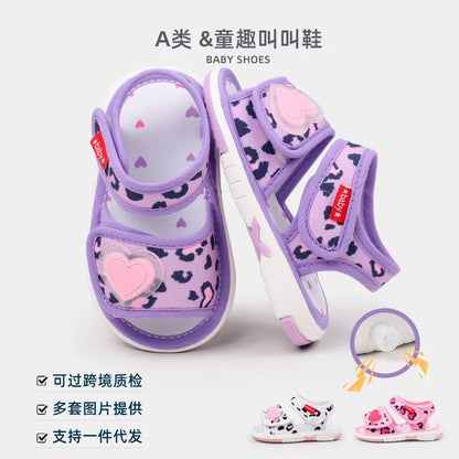 Baby Squeaky Shoes Summer Sandal High Quality Funny Toddler Sound Prewalking Sneaker 2024 New Fashion for Cute Kid Girls MY2403