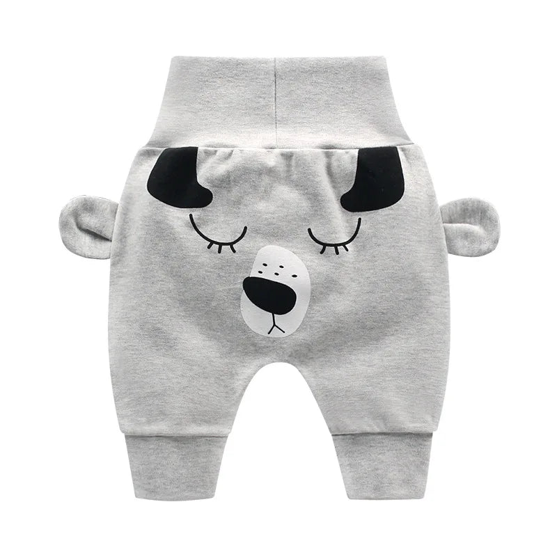 Baby Cute Pants Boys Girl Cartoon High Waist Protection Belly Children Toddler Spring Autumn Newborn Trousers