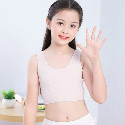 Cotton Camisole Undershirt Kids Underwear Girls Tank Top Teenage Sport Bra Training Bra Teens Vest