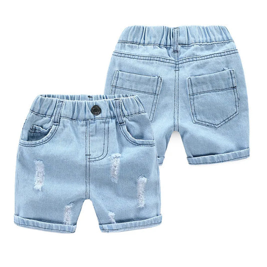 2-9 Years Children Shorts Toddler Kids Short Pant Summer Cotton Denim Boys Beach Shorts  Leisure Capris  Baby Clothing  KF553