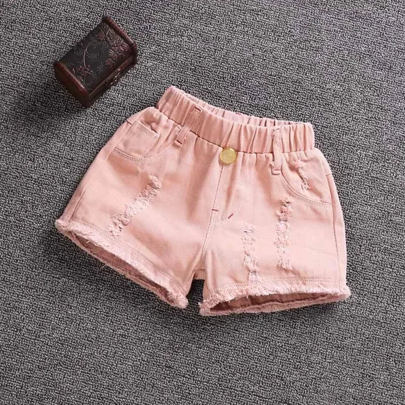 Girls' shorts Summer Korean slim slim denim hot pants ripped casual pants girls Fashion outerwear