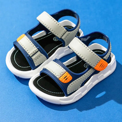 2023 Children's Summer Boys Leather Sandals Baby Shoes Kids Flat Child Beach Shoes Sports Soft Non-slip Casual Toddler Sandals