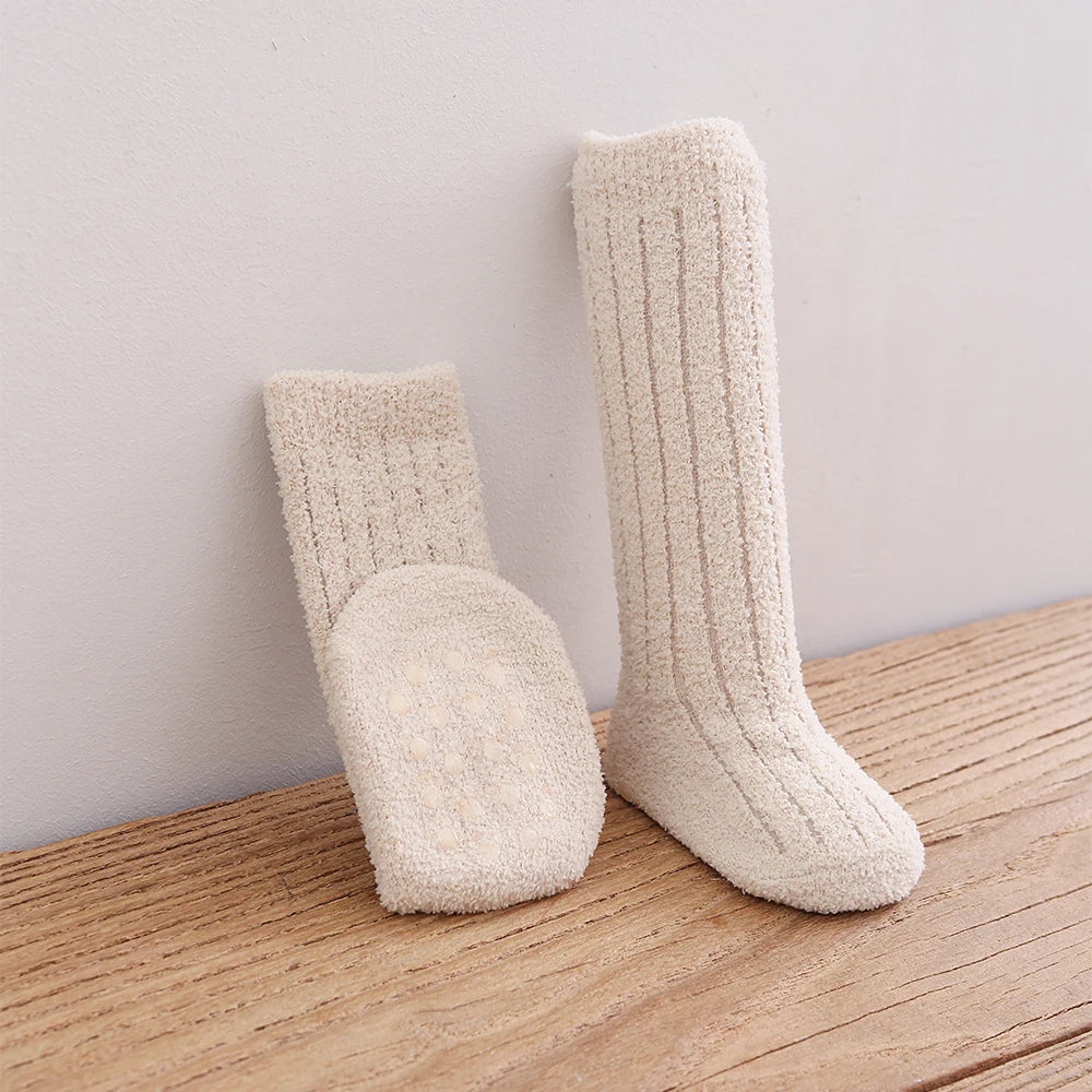 Kids Socks Thick Cold Winter Socks Super Warm Baby Snow Socks Christmas Gifts Coral Fleece Silicone Non-slip Floor Socks