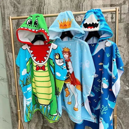 Cartoon Baby Bath Cape Microfiber Beach Towel Children Hoodie Towels Soft  Kids Bathing Towel baby care baby towel newborn