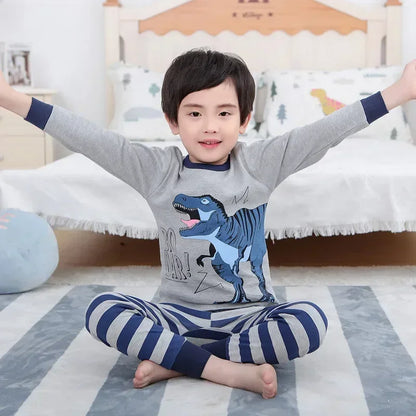 Baby Boys Pajamas Autumn Long Sleeved Children's Clothing Sleepwear Teen Pajama Cotton Pyjamas Sets for Kids 6 8 10 12 14 Years