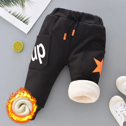 Winter Kid Thick Fleece Trousers Autumn 0-6Y Children Straight Warm Sports Pant Baby Girl Elastic Waist Jogger Sweatpant for Boy