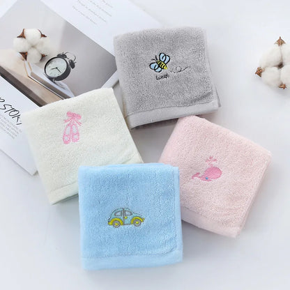 Towels Cotton Bath Towel Face Washcloth Cute Cartoon Bear Hand Wipe Soft Children Towels Kids Newborn Bathing Handkerchief