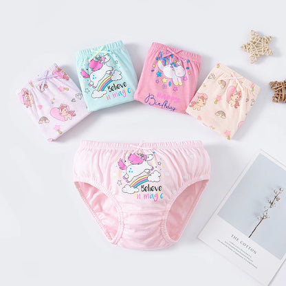 5Pcs/Set Assorted Styles Cute Cartoon Girls Underwear Panties Cotton Panty Girl Children Soft Underpants Breathable Girls Briefs