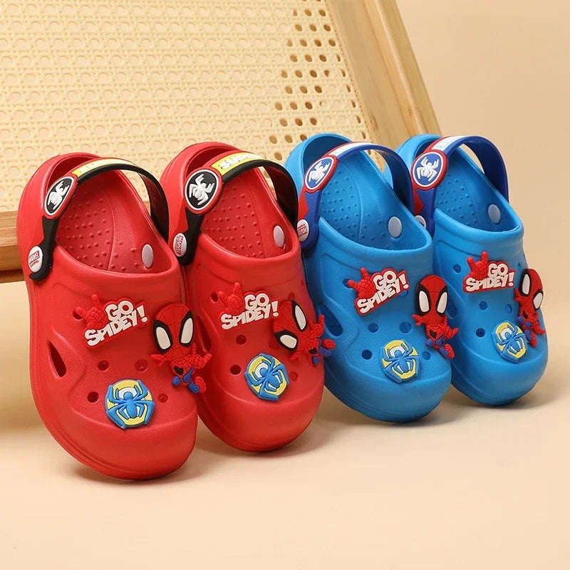 Disney Children's Hole Slipper Summer Boy Fashion Cartoon Spiderman Sandals Kids Beach Shoes Soft Bottom Toddler Home Slipper