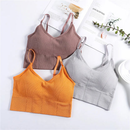 Sexy Wireless Bralette Seamless Women Bra Padded Sleep Tops V-Shaped Back Sports Tube Top Breathable Crop Lingerie Underwear