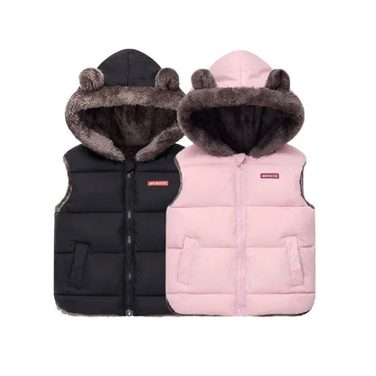 New Hooded Down Vest Jackets Autumn Spring Baby Thick Warm Waistcoat Winter Children Clothing Boys Girls Coats Vest 2-6 Years