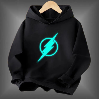 Kids Luminous Hoodies Boy Girl Streatwear Hoody Sweatshirt Pullover Casual Clothing Funny Battery Long Sleeve Glowing Clothes