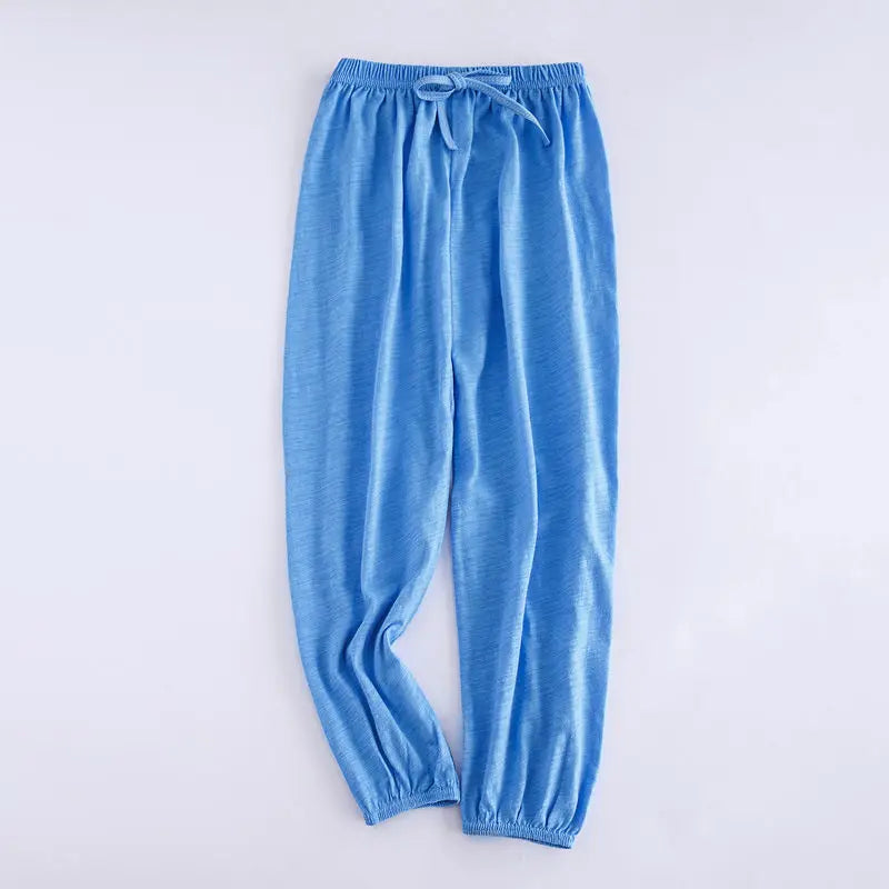 Summer Children Pants 100% Cotton Thin Breathable Prevent Mosquito Pants Kids Solid Color Trousers Boys Girls Long Loose Bottoms