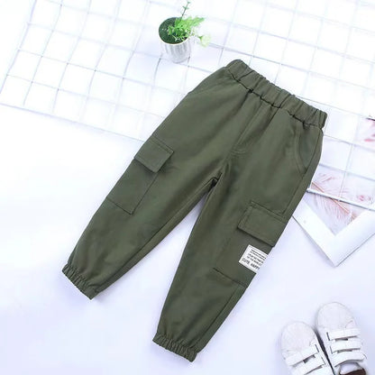 New Cotton Cargo Pants For 2-6 Years Old Solid Boys Casual Sport Pants Enfant Garcon Kids Children Trousers