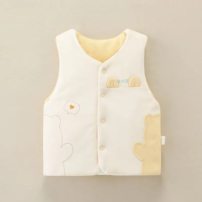 0-1Y Newborn Baby Vest Cotton Toddler Waistcoat Sleeveless Jacket for Girls Boys Vests Winter Children Clothes Cartoon