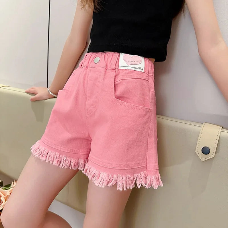 New Girls Shorts Summer Children's Denim Shorts For Kids Trousers Casual Beach Shorts Hot Pants For Teen Girl Clothes 10 12Years