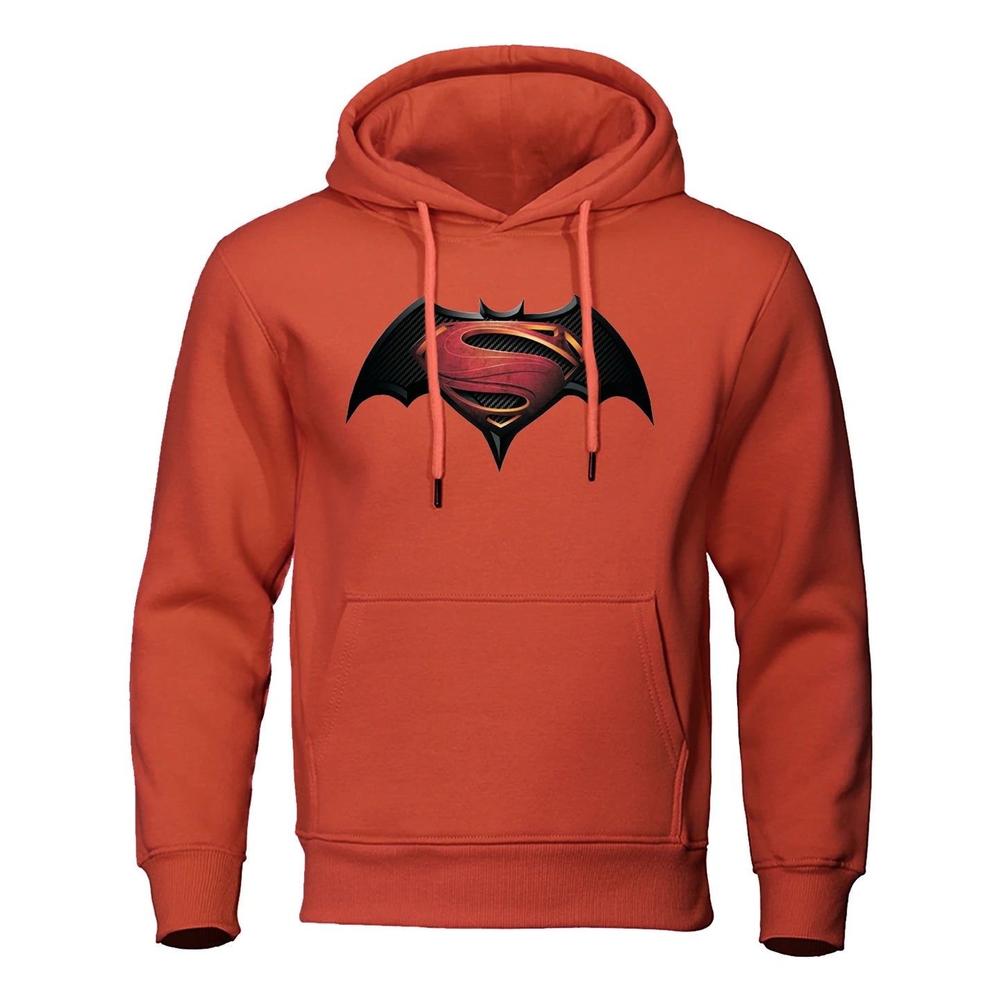 S Pattern On Bats Printing Hoodies Men Casual Comfortable Hoody Loose Fleece Hip Hop Clothes Fashion Pullovers Streetwear Man